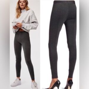 Vince Ponte Knit Charcoal Grey Slim Fit Back Seamed Leggings Small / Medium